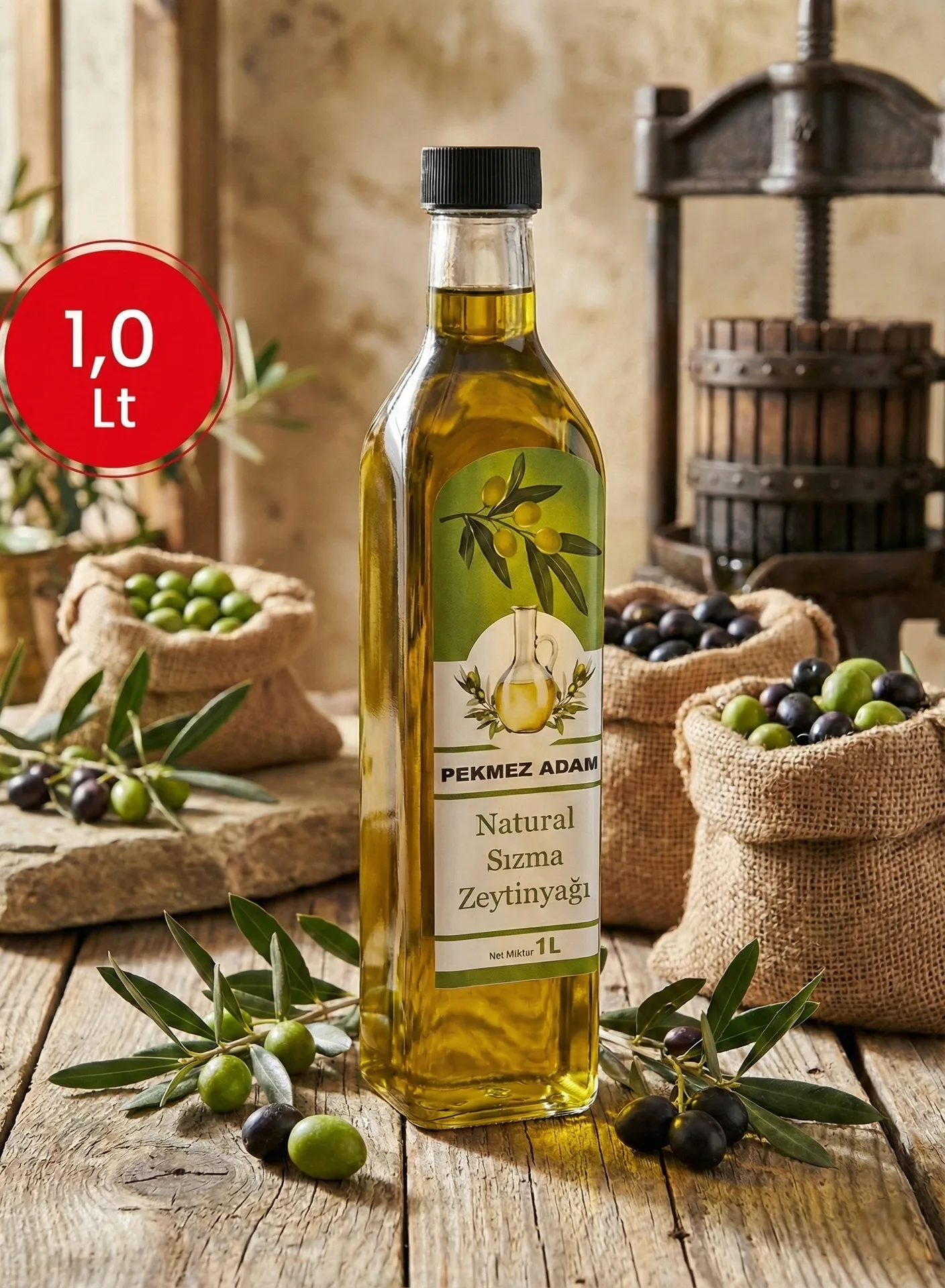 1 Litre Naturel Sızma Zeytinyağı