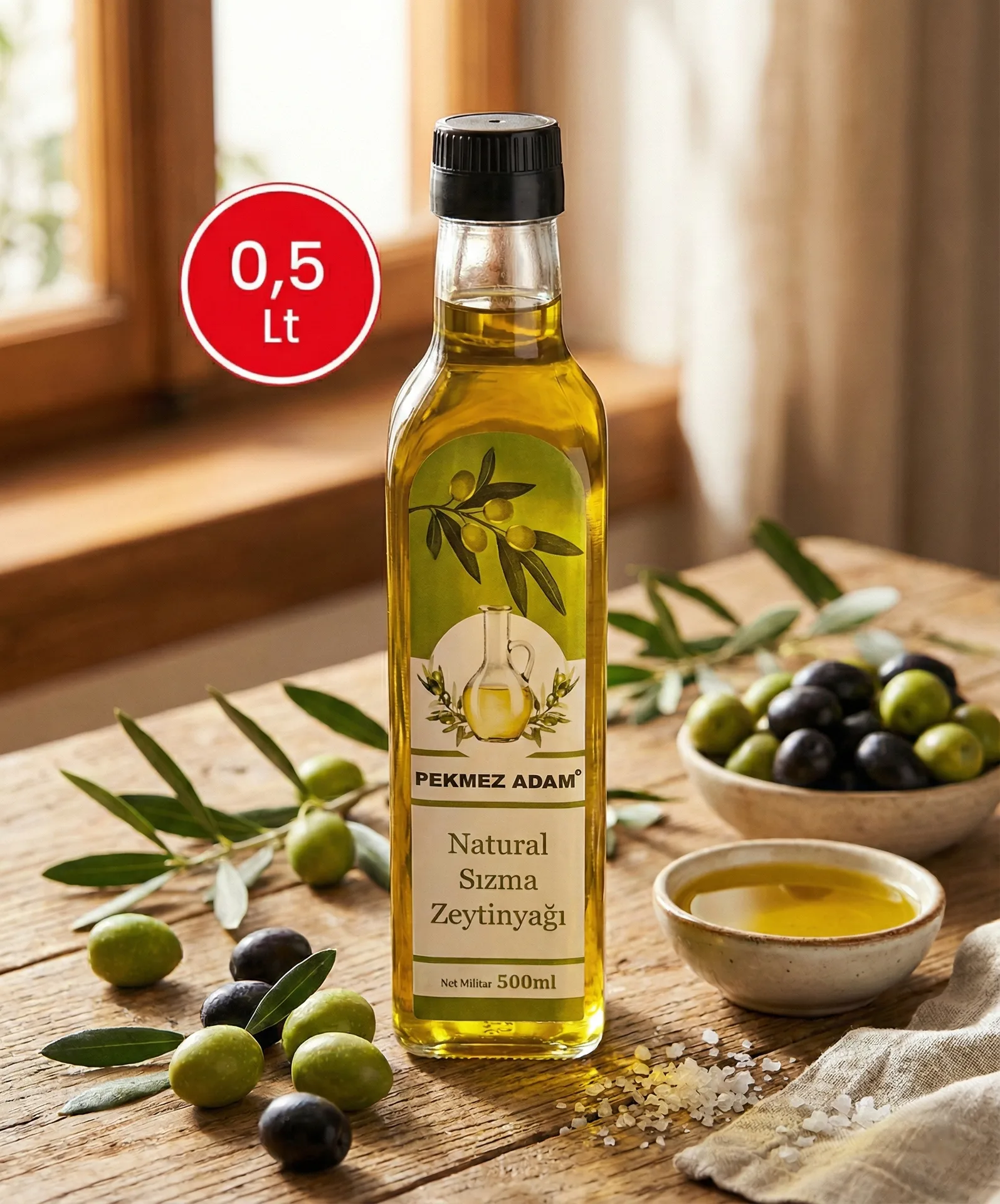 0.5 Litre Naturel Sızma Zeytinyağı